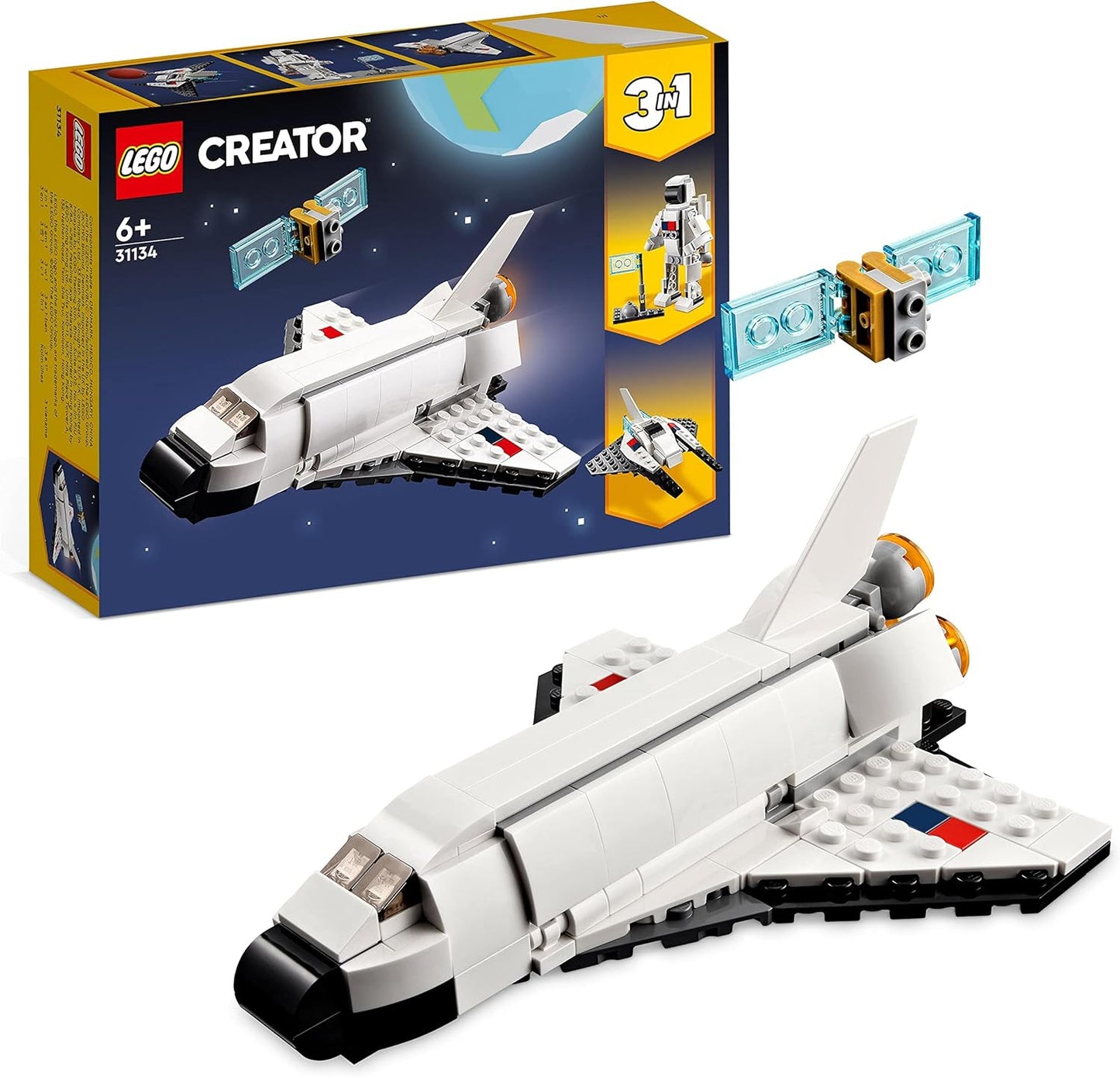 LEGO 31134 Creator Space Shuttle, Set 3 in1 con Astronauta e Astronave