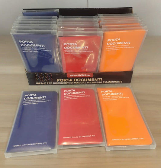 Porta documenti formato 17,5 x 9,5 cm in pvc - 1 Pz