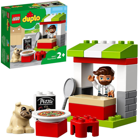 LEGO DUPLO 10927 Town Chiosco della Pizza, Playset con Pizzaiolo e Cane, Giochi con Grandi Mattoncini