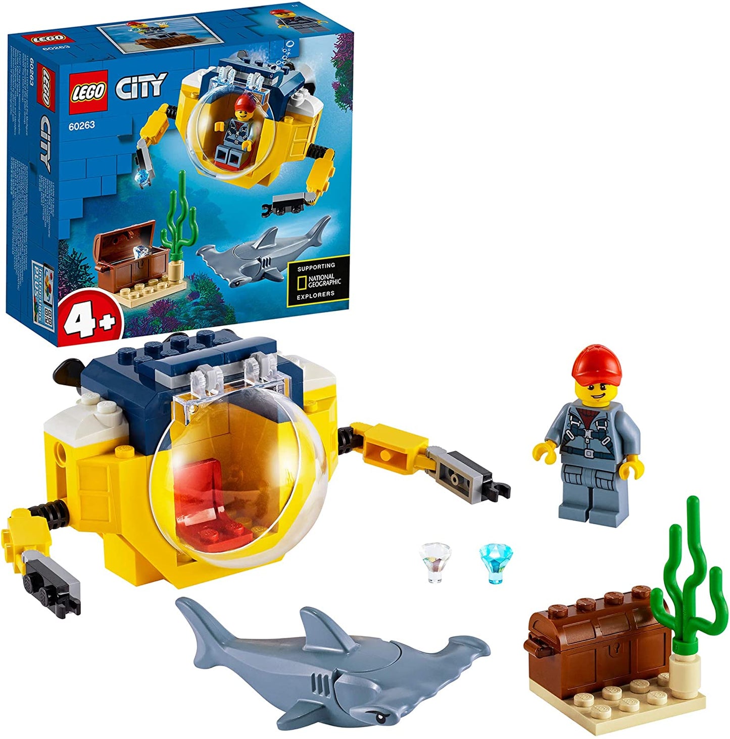 LEGO 60263 City Minisottomarino oceanico, Avventure acquatiche per i bambini