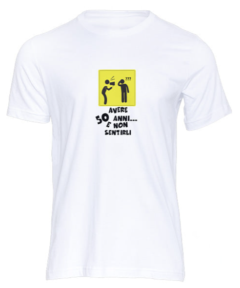 T-shirt CON SCRITTA SIMPATICA “50 E NON SENTIRLI”