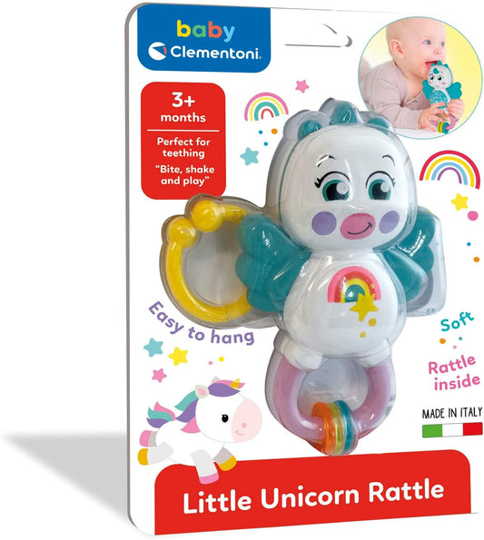 Clementoni- Little Unicorn Rattle-Sonaglio Neonato