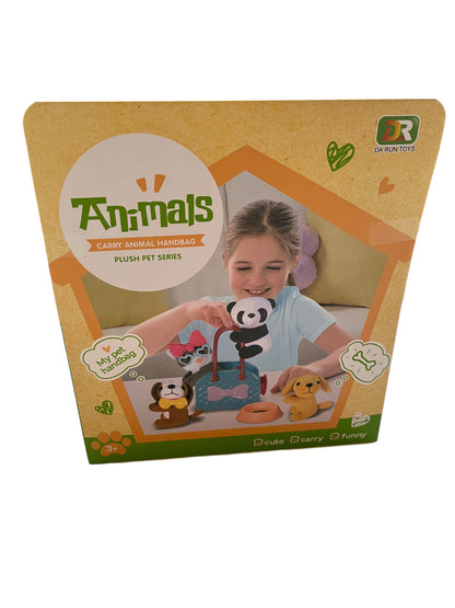 Borsetta con animali in peluche